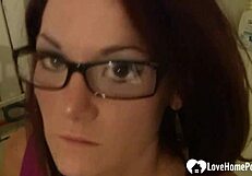 gf with glasses sucks raging boner pov style