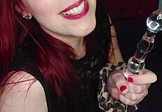 curvy redhead argentinian metalera nympho dances in nightclub then gives huge tits joi and masturbates close up