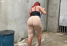 voyeur grabs passing latina prostitute's huge ass hard