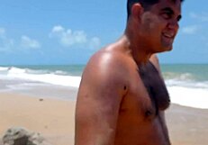 Alpha Male Creampies Blonde Milf Ass Bent Over on Public Beach