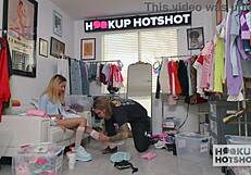 Kalani Luana hunts Bryan Gozzling's sloppy brunette pussy pounding online?