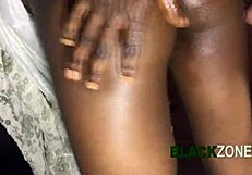 small booty ebony teen's tight hole hides massive cum load surprise