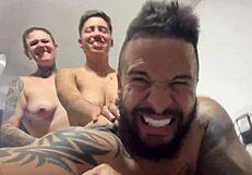 deep thrusts hit ass and hairy pussy till we cum together