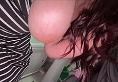 stepson bends stepmom over bathroom sink for anal pounding then mouth fuck