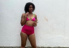 Naughty Wife Flashes Ass Publicly Guides Jerk Off to Creampie Finish