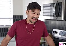 Max's huge cock commands his latina stepsis teen to ride hard in tight cosplay pussy grip