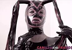 check this shemale in latex pounding her boy hard