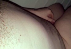 Chubby Amateur Flashes Curvy Ass and Masturbates Close Up After Waking