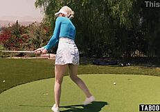 Ever wonder how two shemales teach milf golf then swing her holes?