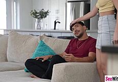 Max's huge cock commands his latina stepsis teen to ride hard in tight cosplay pussy grip