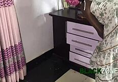 small booty ebony teen's tight hole hides massive cum load surprise