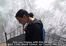 seducing this cute czech teen in the shop then ripping clothes off and drilling her ass pov style