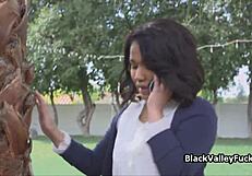 Ebony coeds eagerly lick and pleasure white bully's wet pussy