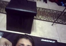 behind scenes glasses brunette pounded by italian machine hardcore