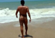 Alpha Male Creampies Blonde Milf Ass Bent Over on Public Beach