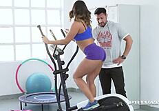 big butt latina briana banderas bounces on gym cock in private pov ride