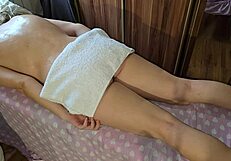 Oiled stepsister gets happy ending massage fucked by huge cock