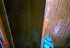 the black guy fucks me hard in shower while cuckold husband waits outside helplessly