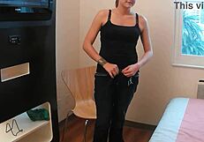 raven grey blindfolded in bdsm casting takes rough facefuck from old man