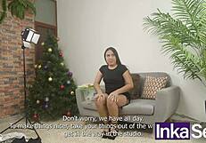 Stepsister feels Christmas meat gift ecstasy on eve