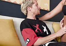 Hot colombian ebony babe big ass fingers pussy rides cock cowgirl pov