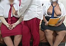 oh god i joined two horny students for threesome in class today