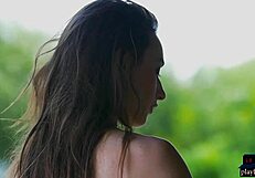 watch perfect russian milf gloria sol rip clothes for outdoor shaved pussy striptease show