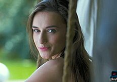 watch perfect russian milf gloria sol rip clothes for outdoor shaved pussy striptease show