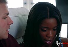 Ebony stepmom sneaks hardcore pussy pounding from young boyfriend