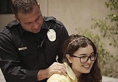 Leana Lovings tempts officer step-daddy in office heat