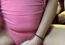 Rubbing clit leads to golden shower piss play and leg-shaking orgasm