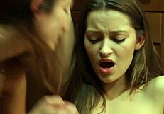 Girlfriends turn kitchen into lesbo licking pussy fest