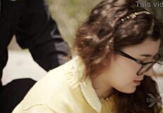 Leana Lovings tempts officer step-daddy in office heat