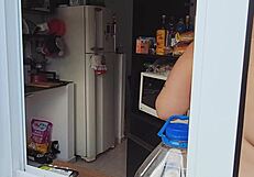 snuck up on my chubby neighbor's huge naked tits and hairy body finally