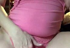 Rubbing clit leads to golden shower piss play and leg-shaking orgasm