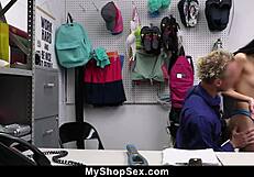 Teen Shop Girl Rides Guard's Cock Bent Over to Escape Trouble - MyShopSex