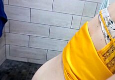 French Blonde Amateur Fingers Pussy in Clothed Lingerie Heels Stockings