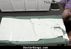 Bent over nurse teen gets doctor pounding big cock doggystyle missionary in hospital till orgasm