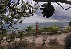 dick flash pulls cock out for french beach girl who helps cum in mouth caught