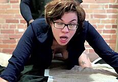 moaning slut screams while pierced nipples bounce during interracial pounding