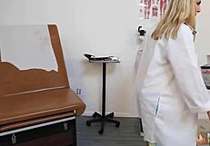 My curvy blonde pussy throbs as doctor Rome Major pounds me deep hospital style