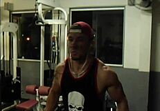 Fitness milf vloog stretches athletic body in intense workout prep