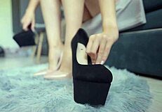 what if perfect legs in heels rip stockings for barefoot tease