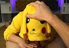 wanna watch pikachu swallow every drop of hot cum deep?