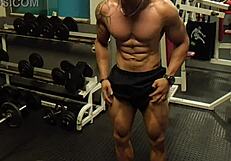 Fitness milf vloog stretches athletic body in intense workout prep