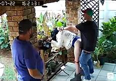 Spycam catches wife with two best friends mmf creampie outdoor while i'm working?