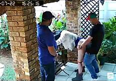 Spycam catches wife with two best friends mmf creampie outdoor while i'm working?