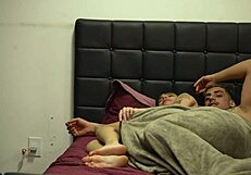 caught on cam young crossdresser fucks friend on the blanket hidden recording