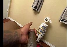 Cum blasts from my throbbing monster cock stroke!