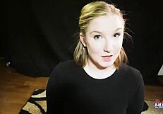 cutie blonde lottie peers rims sucks then rides cock doggystyle pov